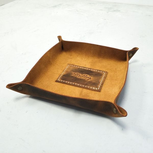 Кожаный органайзер для мелочей, Подарок мужчине, Handmade лоток из натуральной кожи. 5 фото